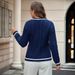 V-Neck Cable Knit Sweater – Oversized Ribbed Pullover (Polyester Blend, Blue/Red/Gray/Black, S/M/L/XL)_ecoleips.com