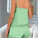 Cross-Border European And American Style Pajamas Ribbed Sexy Camisole Shorts Solid Color Elegant Women's Homewear_ecoleips.com