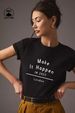 Women's Clothing Black Women's Casual T-Shirt Pure Cotton Round Neck Short Sleeve Letter Print Fashionable Simple Top Style_ecoleips.com