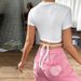 Voya Women's 2026 New European And American Spring/Summer Fashion Versatile Ultra Short Open Umbilical Short Sports T-shirt Top_ecoleips.com