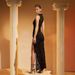 Women's Clothing New Sexy Fashion Lace Hollow High Slit Slim Sleeveless Dress_ecoleips.com