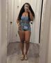 Women's Sexy Strapless Slim Fit Stretch Denim Two Piece Casual Fashionable European American Style Clothing Set_ecoleips.com