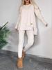 Women's Clothing Autumn And Winter Hot Selling Women's Tops Slit Long Sleeved Round Neck Casual Solid Color Suit_ecoleips.com