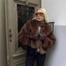 Women's Popular V-neck Faux Fur Coat, Short Eco-friendly Fox Leather Jacket, Retro Style Winter Pocket Coat, Street Fashion Style._ecoleips.com