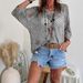 Cross-border European And American Spring/Summer V-neck Diamond Pattern Hollow Bat Sleeve Women's Knit Sweater_ecoleips.com