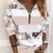 2026 New Eurean And American Women's Clothing Digital Print Zipper V-Neck Loose Casual Sweatshirt Long Sleeve_ecoleips.com