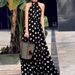 Women's Clothing Halter Neck Dress Black And White Polka Dot Print Fashion Dress Sleeveless Slim Fit Fashion Temperament_ecoleips.com
