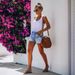 2022 Autumn/Winter New European And American Style Fashion Trend Printed Five-Point Star Ripped Tassel Denim Shorts For_ecoleips.com
