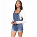 Women's Clothing Hole Hip Lifting Suspenders Hem Jeans_ecoleips.com