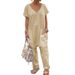 Women's Clothing Spring Spot Solid Color Simple Fashion Atmosphere Loose Pocket Jumpsuit_ecoleips.com