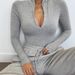 Autumn And Winter New Bottoming Shirt Women's Fashion Velvet Long-sleeved Zipper Tights Women's_ecoleips.com