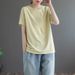 Solid Color Short-Sleeve T-Shirt 2026 Women's Top, Korean Style Summer Loose Trendy Ins Short-Sleeve Women's Design_ecoleips.com