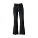 Xinge Black Micro Flared Jeans Women's New Winter High Waisted Pear Shaped Figure, Small Stature, Fringed Cropped Pants_ecoleips.com