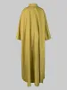 Freeacy Women's Personalized Dresses 2025 Spring Fashion Solid Color Pleated Shirt Dress Long Sleeves Loose Fit Party Dress_ecoleips.com