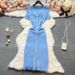 YuooMuoo Chic Fashion Sexy Package Hips Knitted Dress Women V-neck Single-breasted Bodycon Sweater Dress Office Lady Vestidos_ecoleips.com