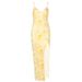 European American Style Women's Clothing 2024 Summer New Printed Slim-fit Bodycon With Slit, Sleeveless And Strapless_ecoleips.com