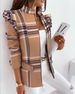 Women's Ruffled Long Sleeve Blazer Autumn Winter Zipper Printed Trendy Casual Elegant Slim Fit Blazer Top In Brown Gray_ecoleips.com