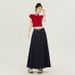 K Retro And Versatile Women's High-waisted A-line Flowing Maxi Skirt_ecoleips.com