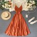 Elegant Back-Tie Maxi Dress – Flowy V-Neck Sundress With Adjustable Waist (5 Colors, S-XL)_ecoleips.com