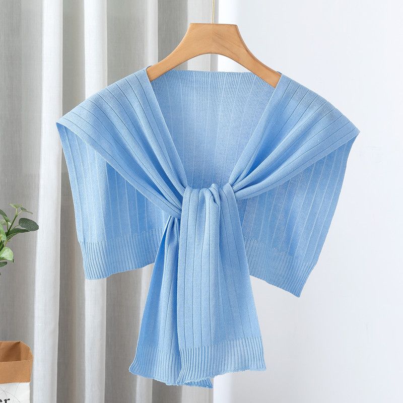 Women's Clothing Fashionable And Versatile Knitted Knotted Outer Wear Knitted Shawl Female New Air Conditioned Room Shoulder Guard Waistcoat_ecoleips.com
