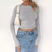 Hot Sale European And American New Solid Color Slim Round Neck Short Long Sleeve T Shirt Cross Border Foreign Trade Women_ecoleips.com