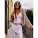 Autumn-Winter New Solid Color Coarse Needle Russian Sweater Cropped Knitted Cardigan Coat_ecoleips.com