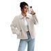 Elegant Minimalist Retro Women's Long Sleeved Vest Coat Autumn Winter Outerwear_ecoleips.com