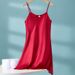 Summer With Chest Pad Ice Silk Suspender Nightdress Sexy Vest Thin Silk Pajamas With Bra Integrated Loungewear_ecoleips.com