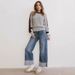 Women's Relaxed Fit Mid-Rise Straight Leg Washed Denim Jeans For Casual Streetwear (Light Blue, Dark Blue) - S/M/L/XL_ecoleips.com