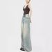 2024 Spring/Summer New Vintage Washed Denim Jeans For Women, American Style Loose Design, Slimming, Floor-Length_ecoleips.com