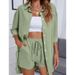 Women's Clothing Street Casual Collage Three Quarter Sleeve Fashion Two Piece Cotton And Linen Suit_ecoleips.com