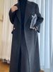 High-End Shoulder Coat For Women, Suit Collar With Padded Shoulders, Thickened Long Wool Cashmere Coat, Double-Sided_ecoleips.com