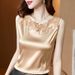 Lace V-neck Camisole For Women, Wide Shoulder, Sleeveless, 2021 Spring/summer Trendy Style, Inner Layer Base Shirt, Plus_ecoleips.com