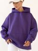 Oversized Hooded Sweatshirt – Long Sleeve Pullover With Pockets (S-XL, 14 Colors – Khaki/Black/White/Army Green/Silver Grey/Pink/Purple/Red)_ecoleips.com