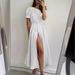 Women's Clothing Summer New Style Pure Color Temperament Slim High Waist Cardigan Button Dress_ecoleips.com