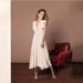 Women's Clothing Fashion Elegant Solid Color V Neck Sleeveless Slim Long Dress_ecoleips.com