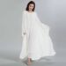 Verve Muslim Women's Chiffon Flared Sleeve Set Abaya (Cardigan Inner Wear + Belt) MSL0666_ecoleips.com