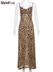 Weird Puss Leopard Print Dress Woman Summer Sexy Swing Collar Spaghetti Straps Backless Ruffles Party Clubwear Skinny Vestidos_ecoleips.com