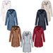Women's Casual Long Hooded Windbreaker Coat With Front Button Closure, Lightweight Spring & Fall Jacket For Everyday Wear_ecoleips.com