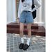 Women's Clothing Style Women's Denim Shorts Casual Summer A-Line Slim Fit Hot Pants Wide Leg Rolled Hem Hot Girl_ecoleips.com