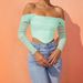 Women's Clothing Autumn And Winter Mesh Fishbone Perspective One Shoulder Navel Baring Short Long Sleeved Tops For Women_ecoleips.com