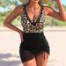 Women's Clothing Sexy V-Neck One Piece Swimsuit Multi Color Mesh Patchwork Style Women's Swimwear Beach & Pool Ready_ecoleips.com
