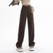 American Retro-style Coffee-colored Wide-leg Jeans For Women, New Autumn 2025 Collection, High-waisted Straight-leg_ecoleips.com