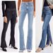 Women’s Clothing autumn COH high waist floor length pants with inner slits and flared denim trousers for women_ecoleips.com