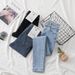 Women's Slim Fit Cropped High Waisted Jeans Korean Style Skinny Pencil Pants Trendy Spring Wear outside New 2026_ecoleips.com