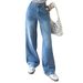 High Waisted Wide Leg Jeans For Women – Vintage Washed, Flowy & Relaxed Fit, 70% Cotton, Boho Chic (S-Xl, Light Blue, Stretch Comfort)_ecoleips.com