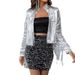 Women's Stand Up Collar Sequined Tassel Coat American Style Spring Fashionable Versatile Long Sleeve Short Jacket_ecoleips.com