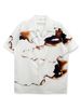 Men's Retro Printed Short Sleeved Shirt European Size Trendy Brand Cross Border Handsome Loose Beach Couple Top for Women_ecoleips.com