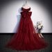 Wine Red Fishtail Evening Gown Off Shoulder Light Wedding Dress For Women Annual Meeting Host Vocal Music Exam Evening Dress New Style_ecoleips.com