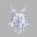 Women's Clothing Plus Size Clothes Summer Vacation Camisole Sexy Printed Sleeveless Irregular Hem American Style Top_ecoleips.com